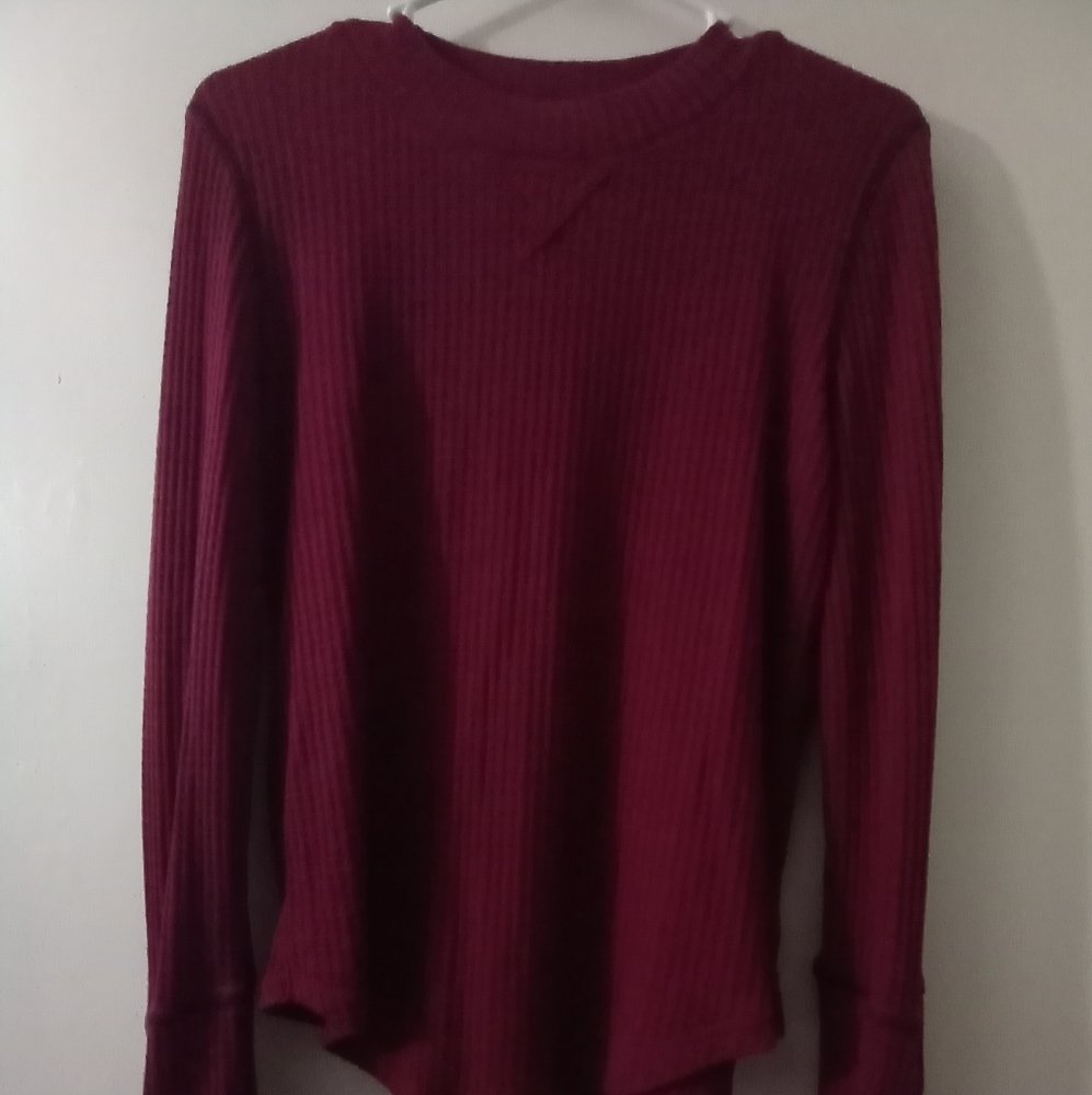 Free People Thermal Lace Up Cuff Shirt.